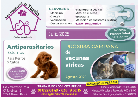 LAS MASCOTAS DE TANIA CLINICA VETERINARIA NUEVO BAZTAN