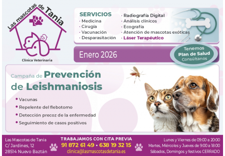 LAS MASCOTAS DE TANIA CLINICA VETERINARIA NUEVO BAZTAN